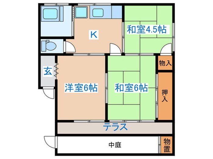 萩野町アパートの物件間取画像