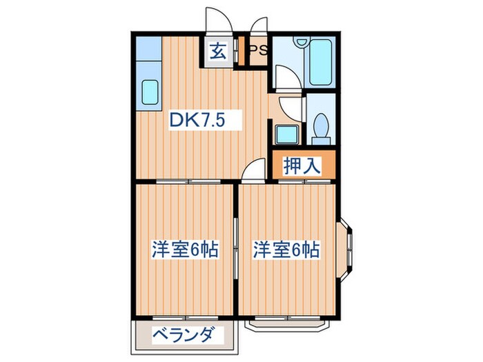 コーポサケンⅡの物件間取画像