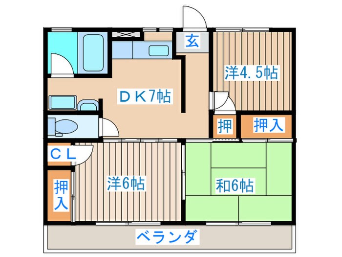 コープ針生Ｂの物件間取画像