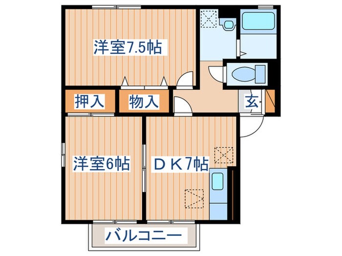 クレセントガーデンⅢの物件間取画像