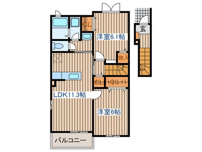 カーサ・ステッラⅡの物件間取画像