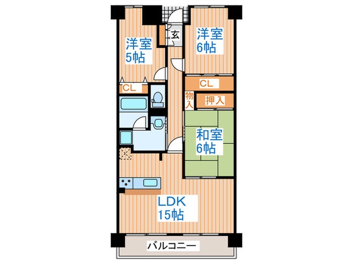 ﾏｼﾞｪｽﾃｨｯｸﾏﾝｼｮﾝ多賀城の物件間取画像