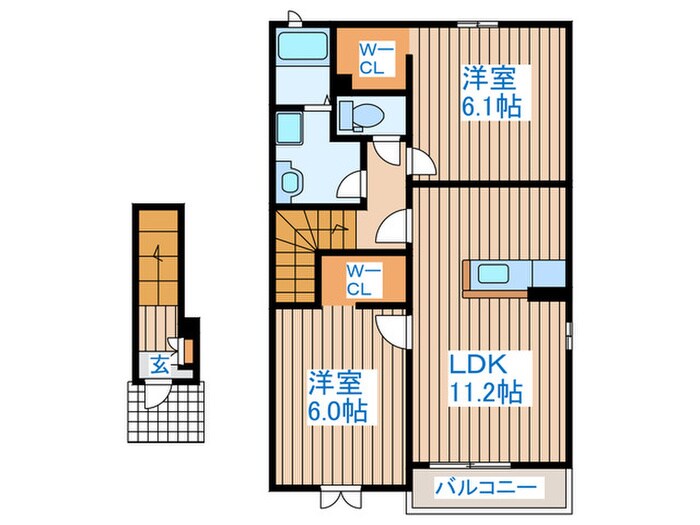 八重櫻Cの物件間取画像