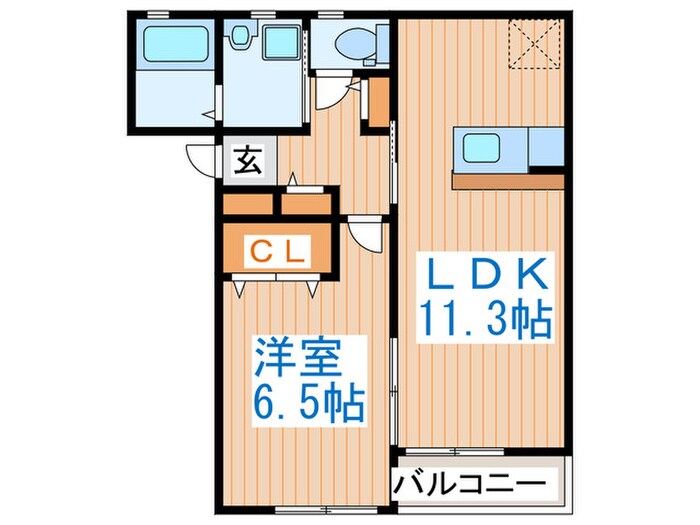アンソレイユサカシタＣ棟の物件間取画像