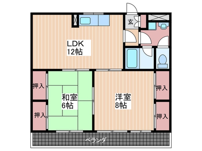 ビュ－ハイツ寺本の物件間取画像