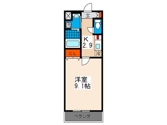 カ－サ・フィオ－レ中広通りの物件間取画像