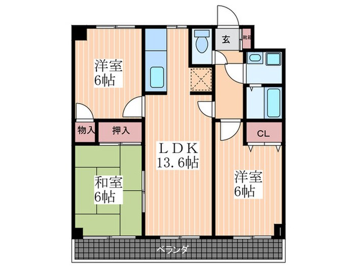 リベルテ中央の物件間取画像