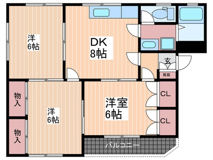 コーポ上中の物件間取画像