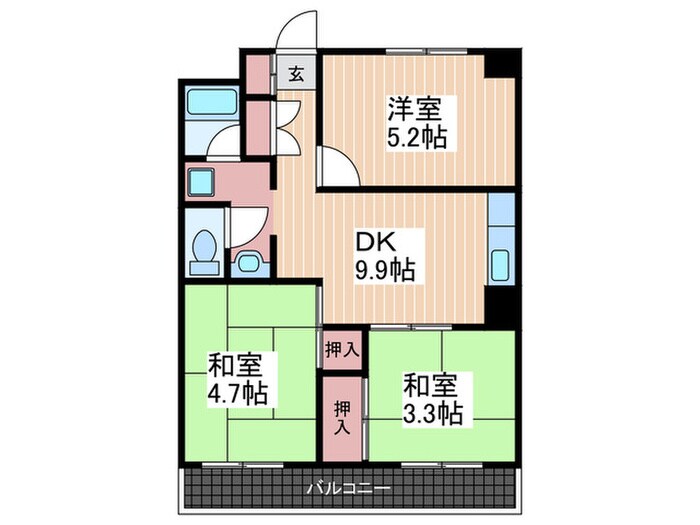 コーポハピネスの物件間取画像