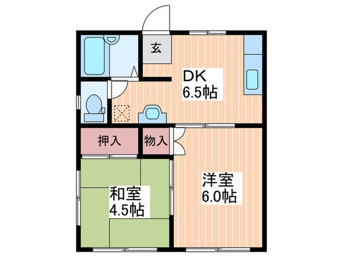 森元コーポB棟の物件間取画像