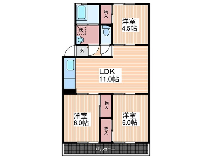 五日市中央マンション3号（304）の物件間取画像