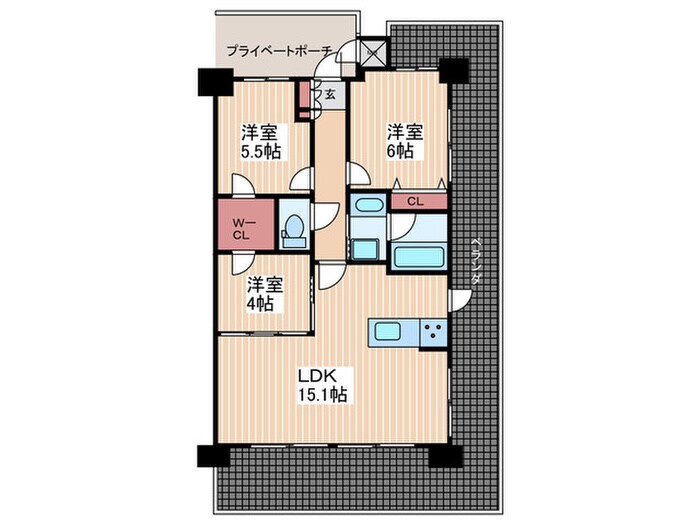 ロイヤルシティビュー海田の物件間取画像