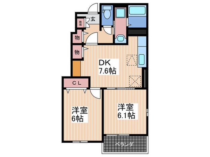 リバーサイド真倉　E棟の物件間取画像