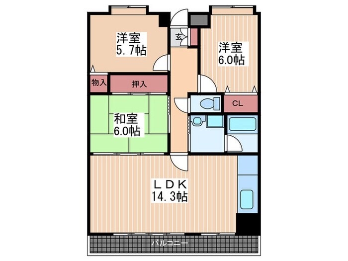 クレール安芸の物件間取画像