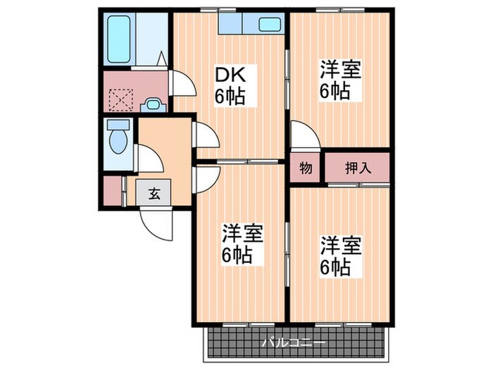 コスモハイツ三戸Ａ棟の物件間取画像