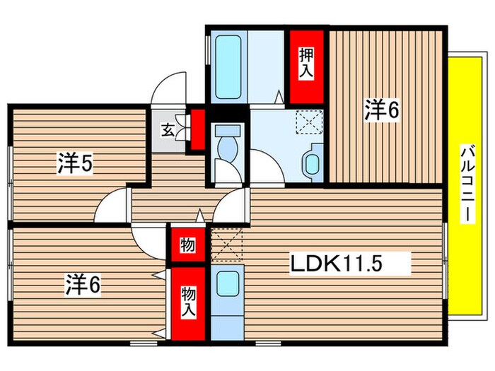 グレース祗園　Ｂ棟の物件間取画像