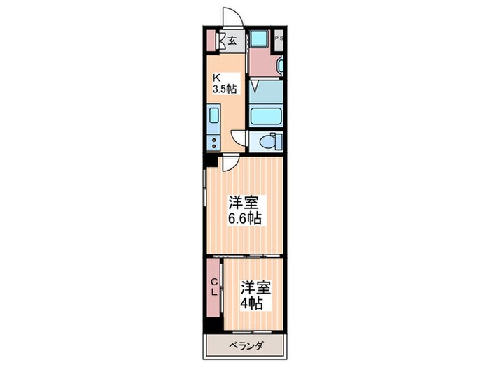 パレグレース西十日市の物件間取画像