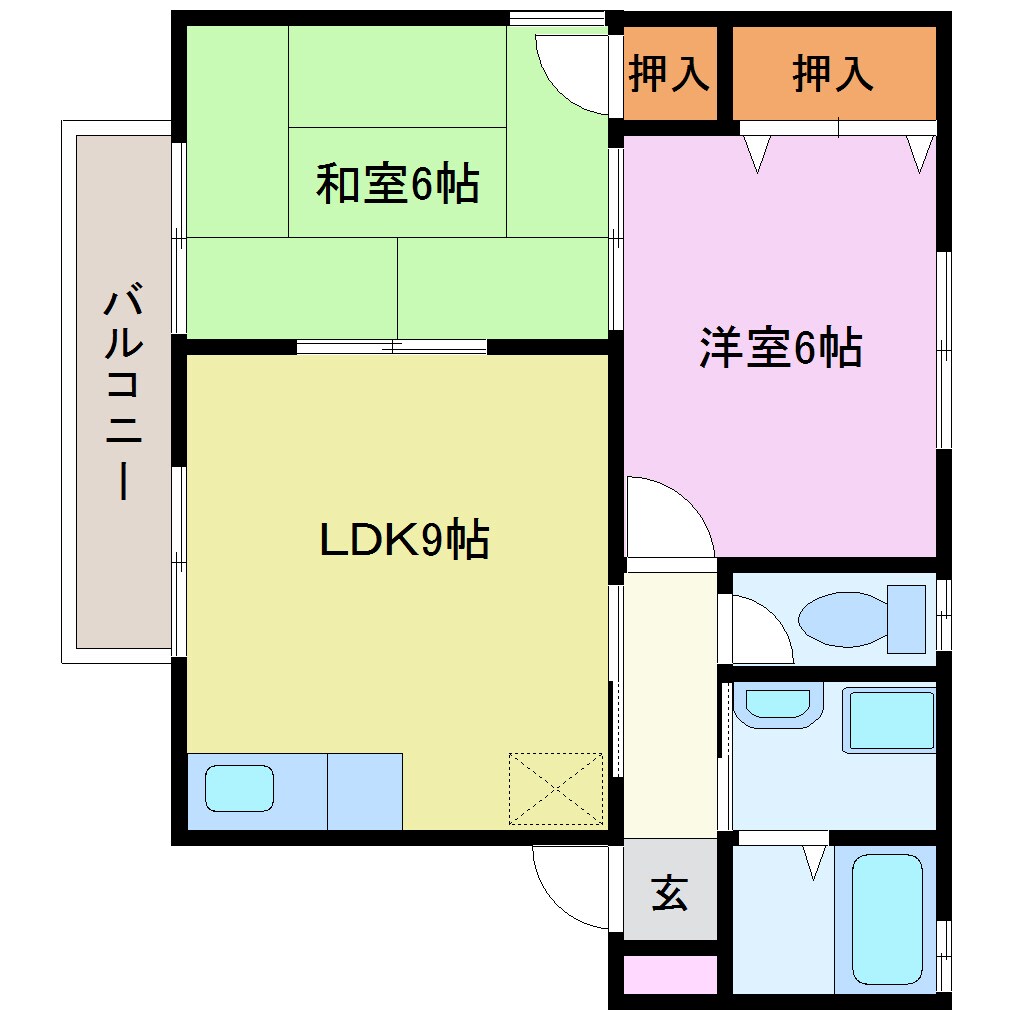 ハイカムール八科　B棟の物件間取画像