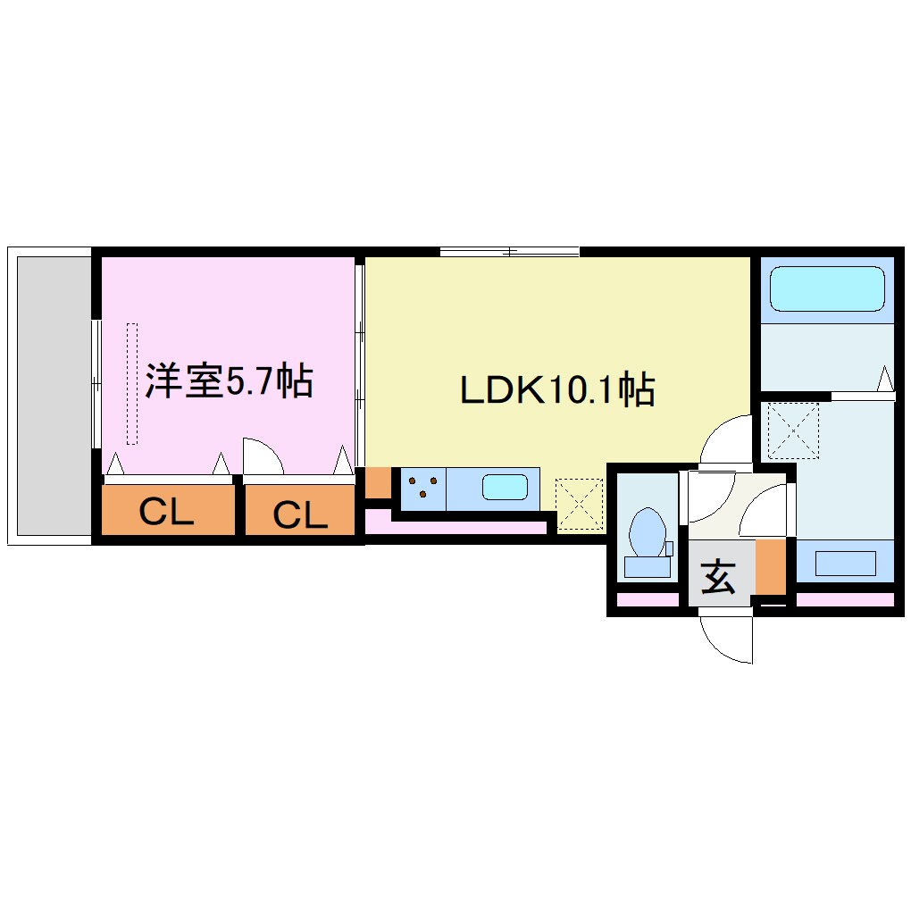 GRAMM六地蔵B棟の物件間取画像