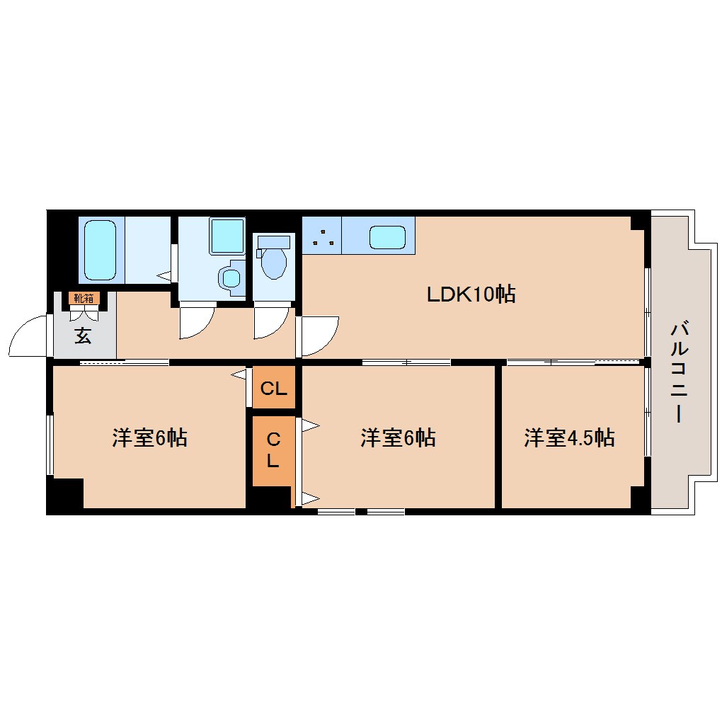 三郷駅 徒歩3分 3階の物件間取画像