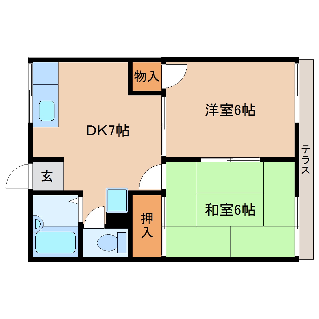 王寺駅 バス13分  下牧南口下車：停歩3分 1階の物件間取画像