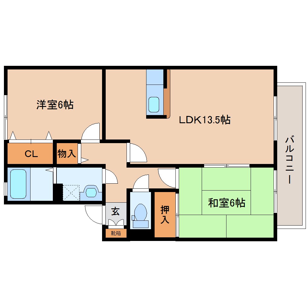 畠田駅 徒歩13分 2階の物件間取画像