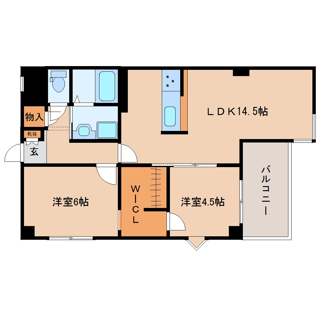 竜田川駅 徒歩1分 2階の物件間取画像