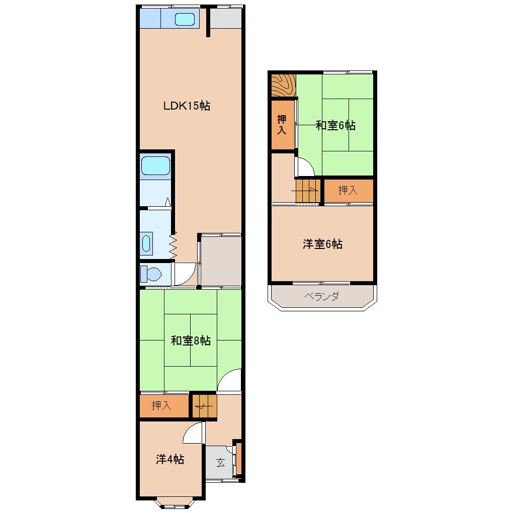 王寺駅 徒歩10分 1階の物件間取画像