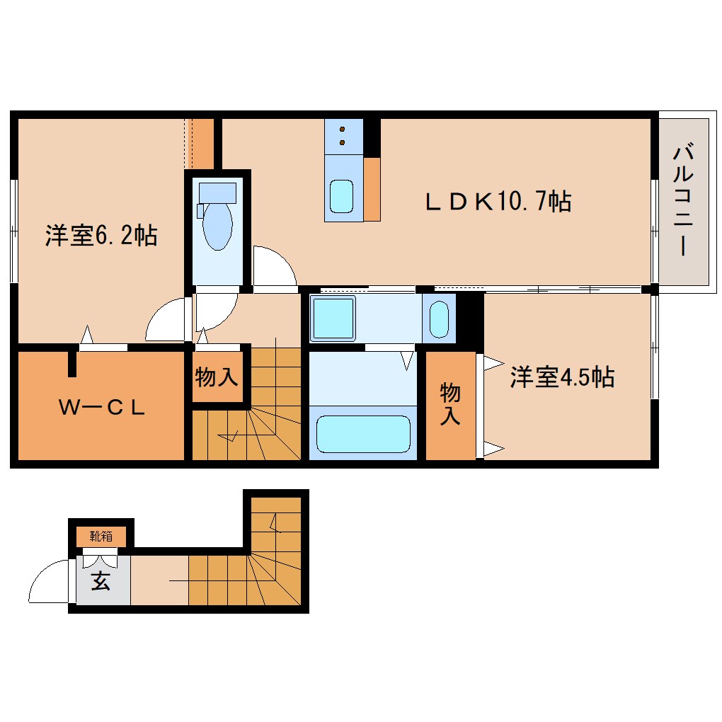 池部駅 徒歩8分 2階の物件間取画像