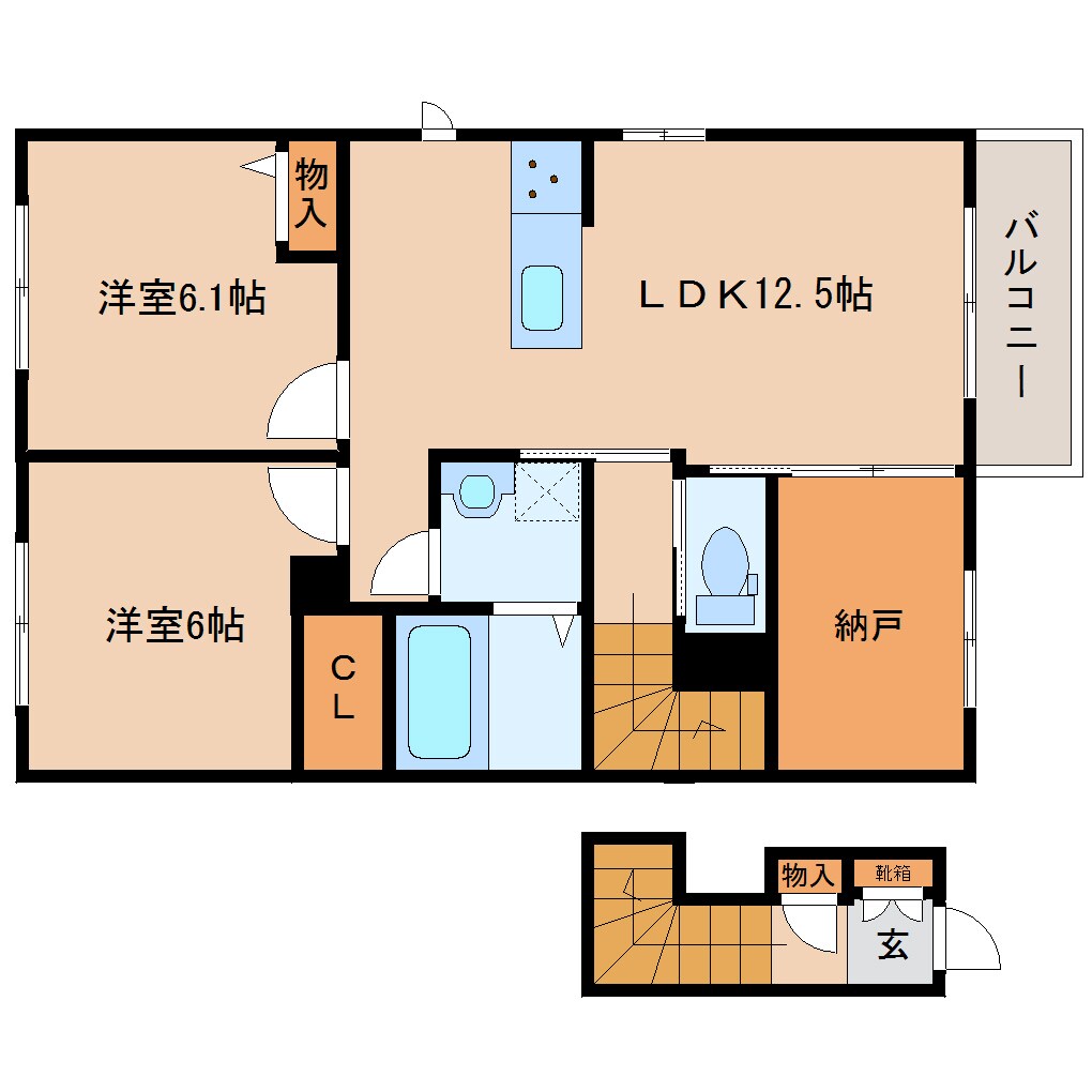 畠田駅 徒歩10分 2階の物件間取画像