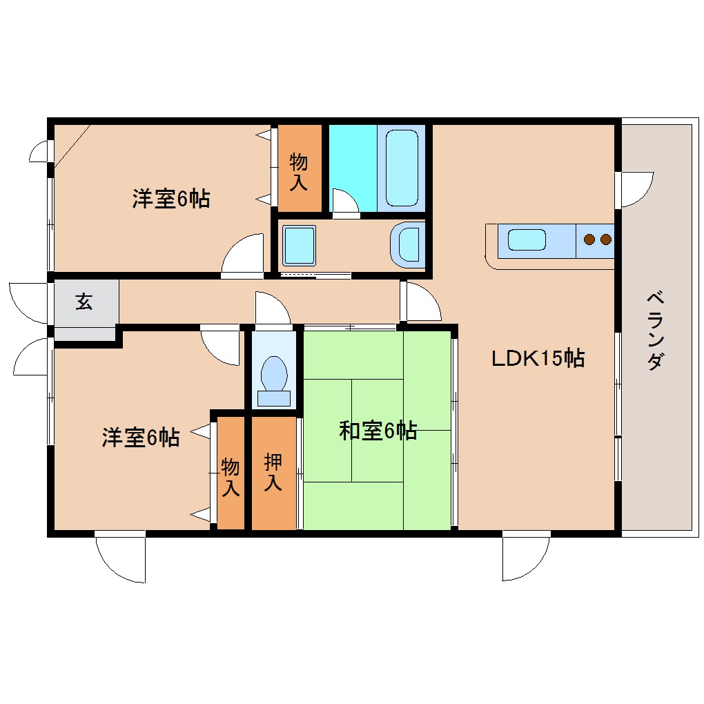 学園前駅 徒歩17分 3階の物件間取画像