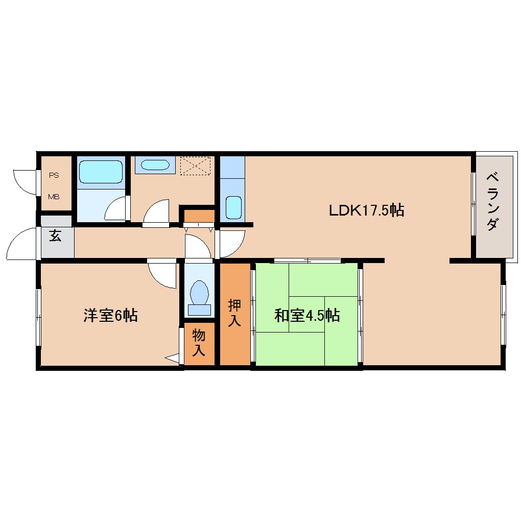 学園前駅 徒歩10分 5階の物件間取画像