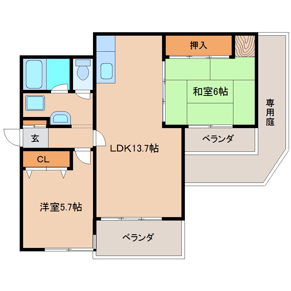 学園前駅 徒歩10分 1階の物件間取画像
