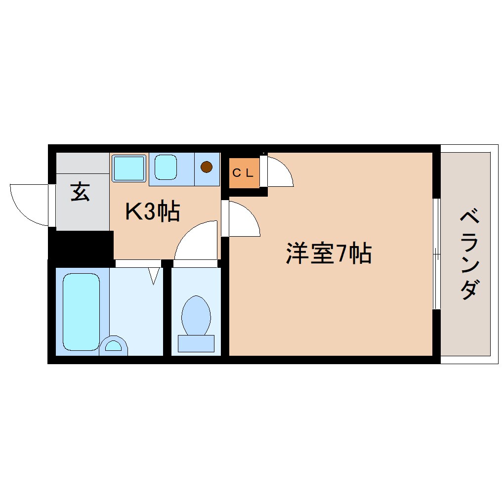奈良県奈良市三碓3丁目コーポ 1階の物件間取画像