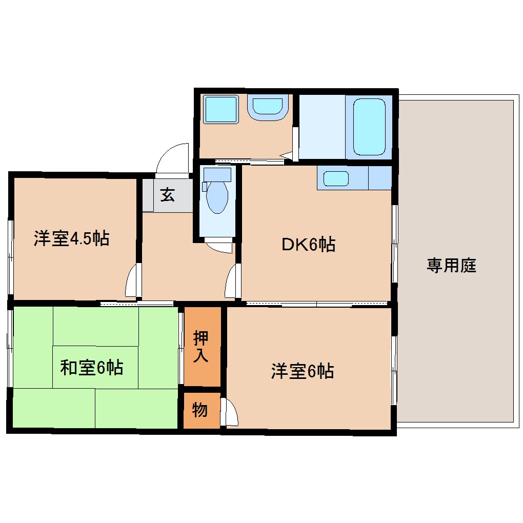 学園前駅 徒歩15分 1階の物件間取画像