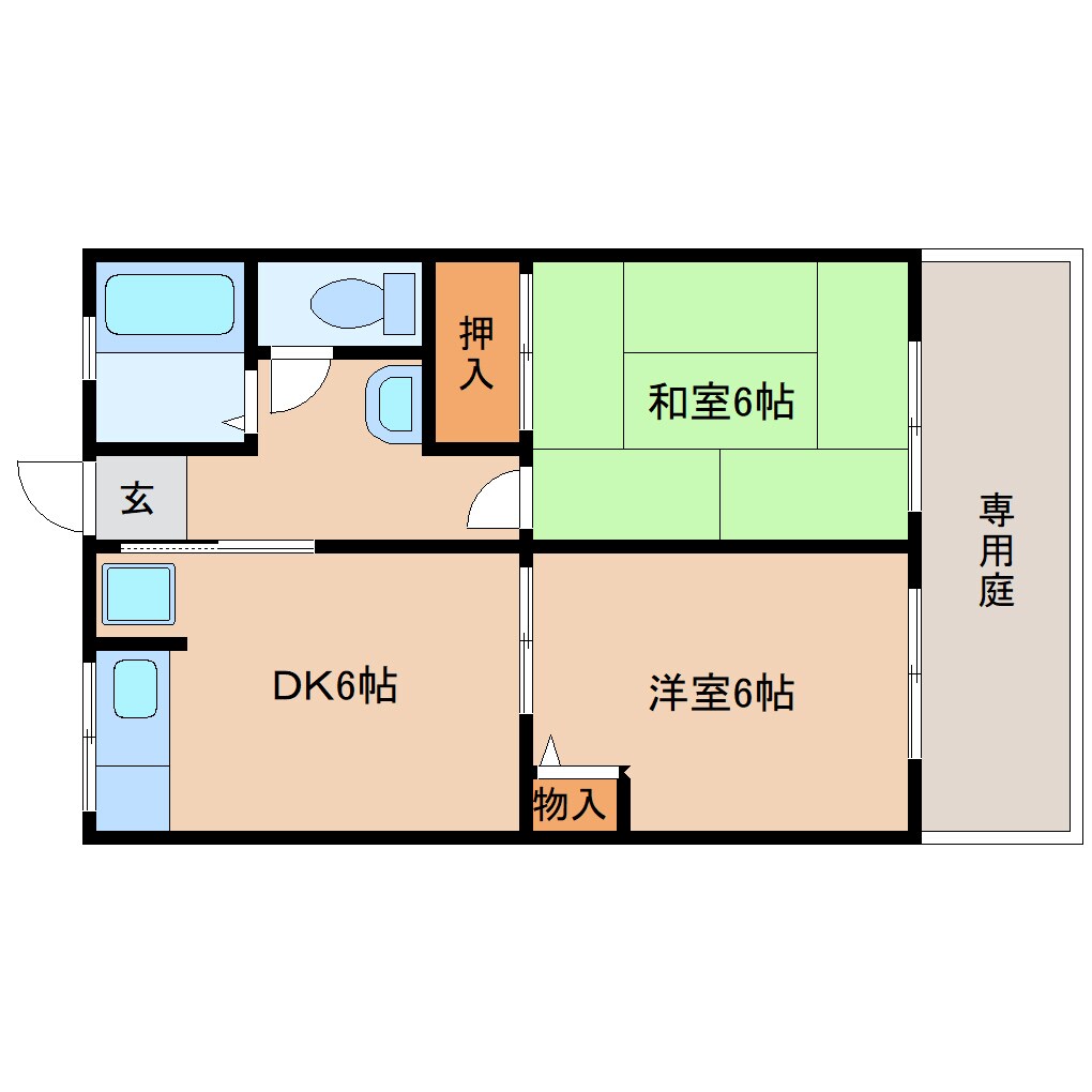 奈良県奈良市三碓3丁目ハイツ 1階の物件間取画像