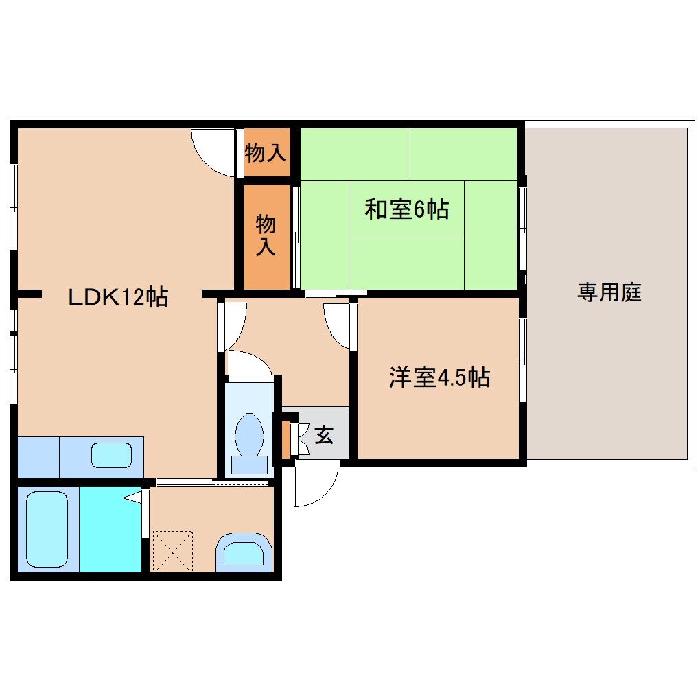 学園前駅 徒歩15分 1階の物件間取画像