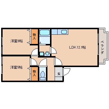 富雄駅 バス5分  春日橋停下車：停歩5分 2階の物件間取画像