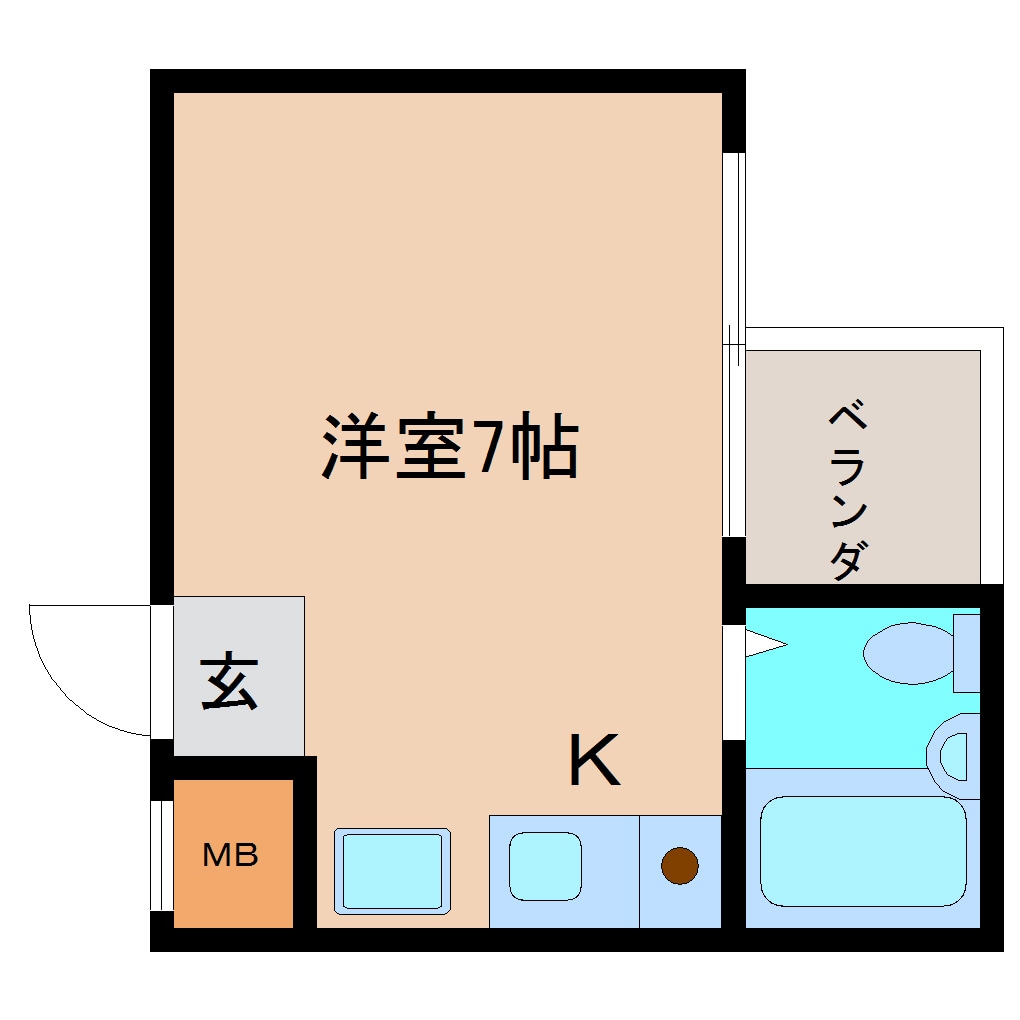 富雄駅 徒歩7分 2階の物件間取画像