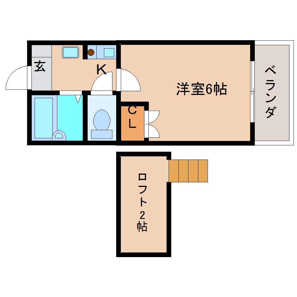 学園前駅 徒歩8分 1階の物件間取画像