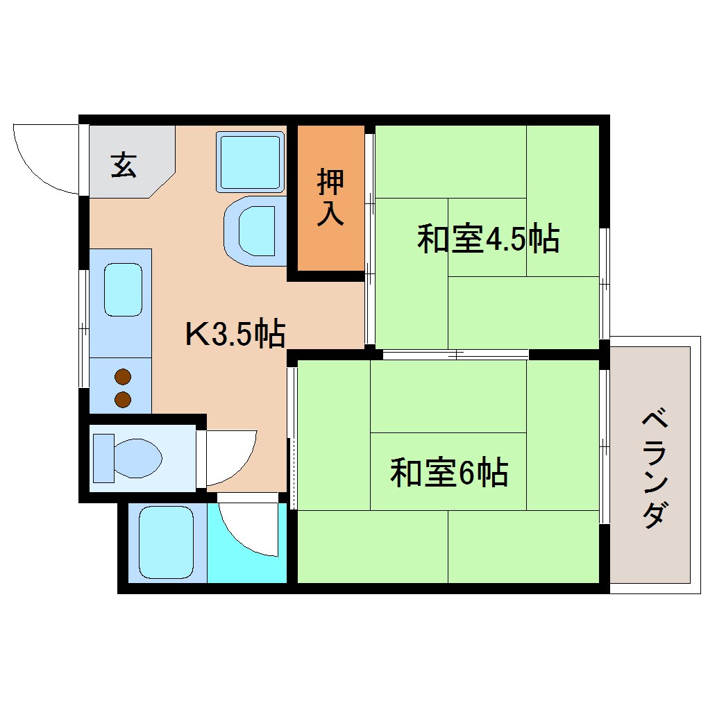 学園前駅 徒歩15分 3階の物件間取画像