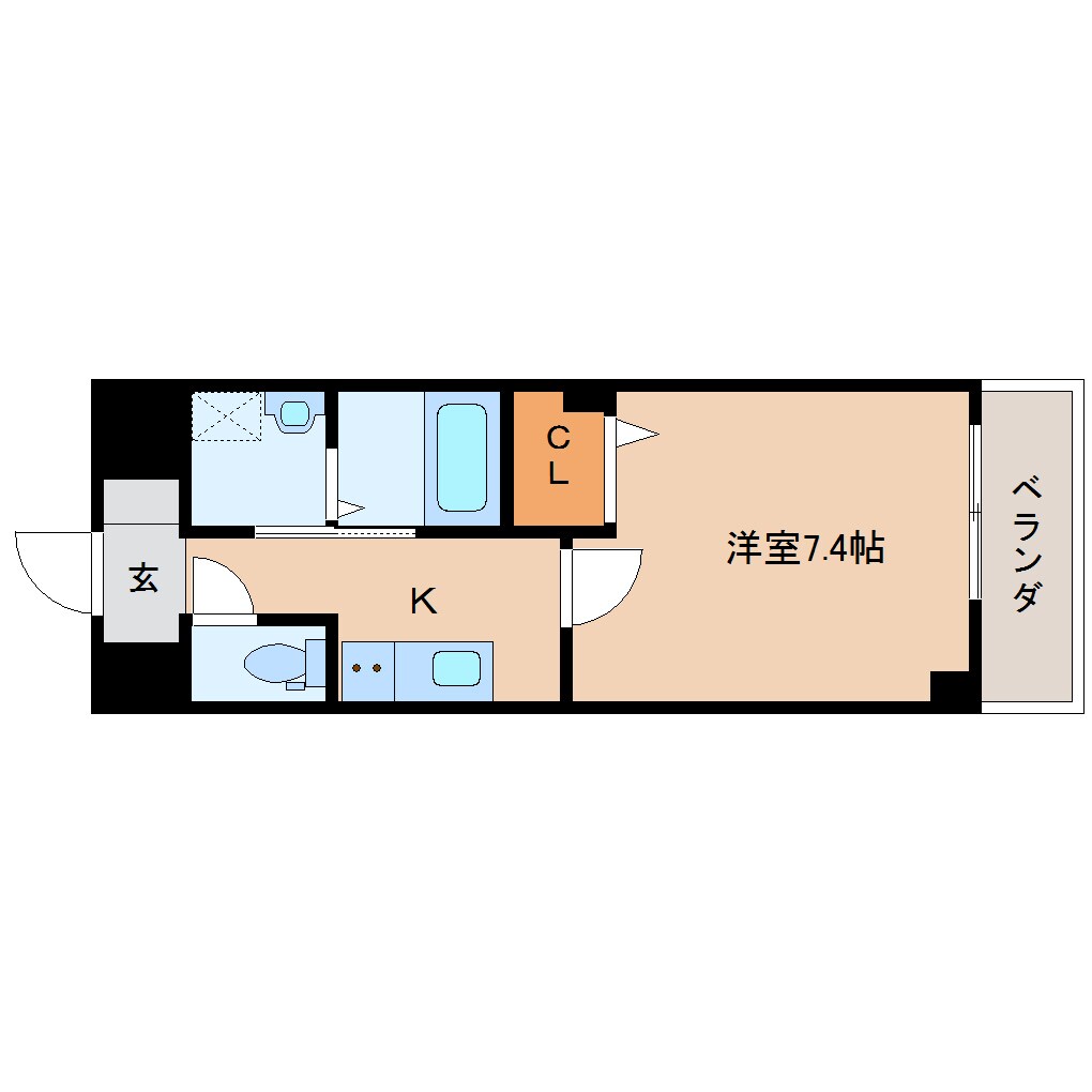 富雄駅 徒歩1分 4階の物件間取画像