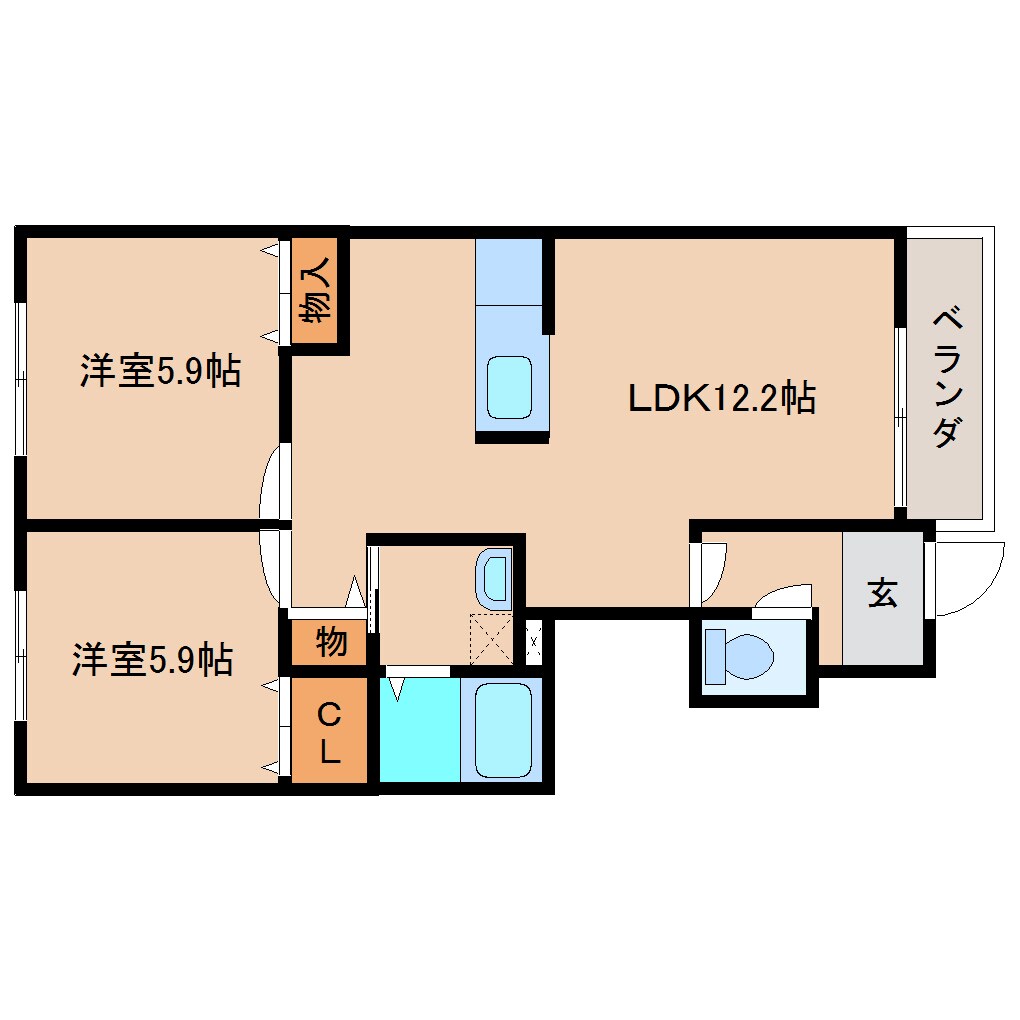 菖蒲池駅 徒歩17分 1階の物件間取画像