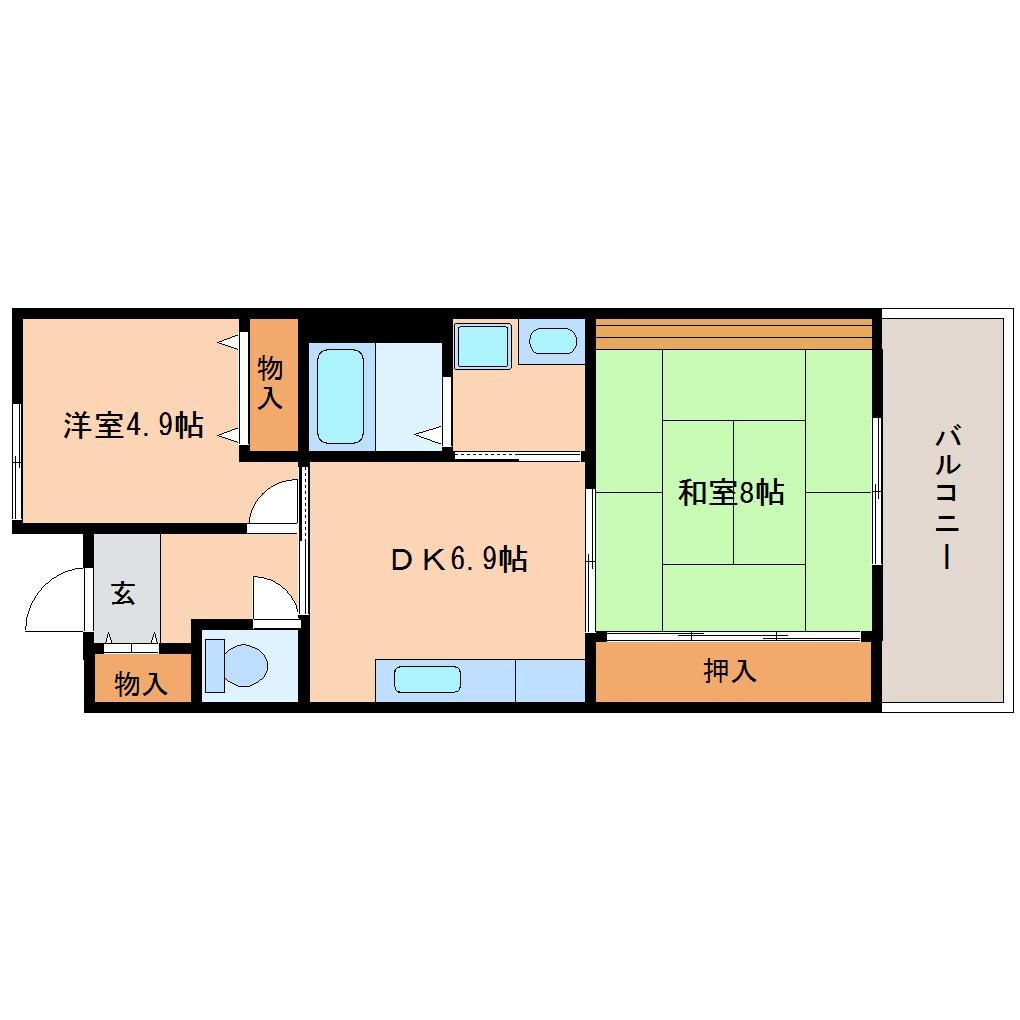 学園前駅 徒歩4分 6階の物件間取画像