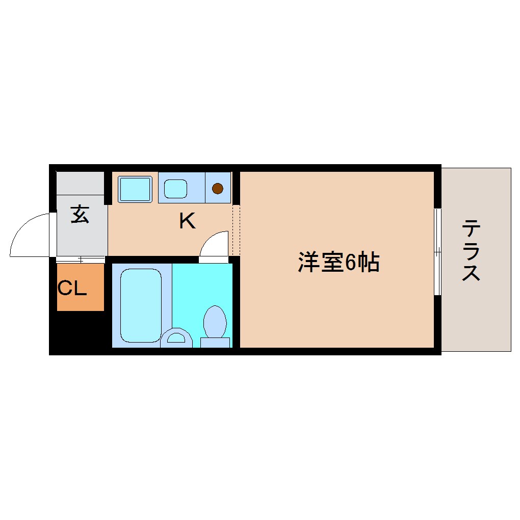 富雄駅 徒歩3分 1階の物件間取画像