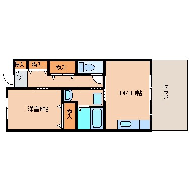 奈良県奈良市鶴舞西町マンション 1階の物件間取画像