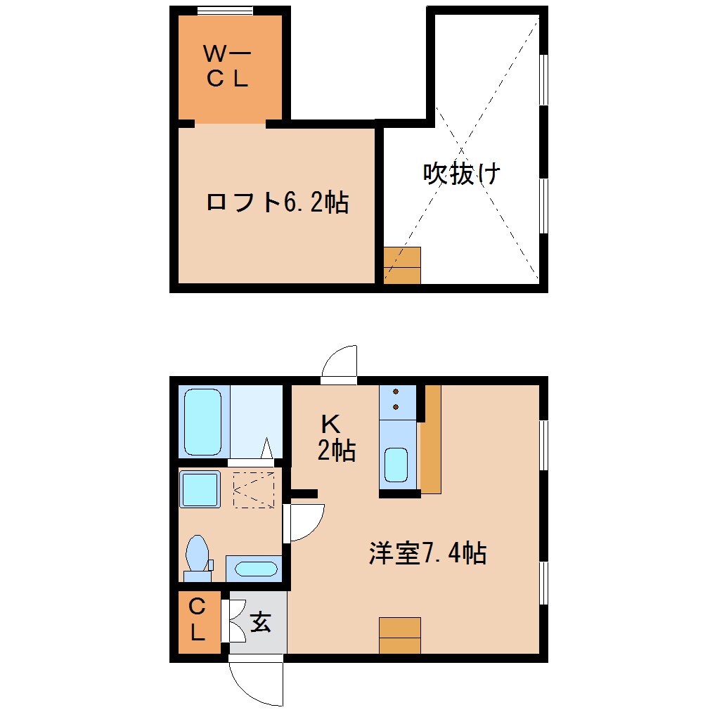 奈良県奈良市三松1丁目コーポ 1階の物件間取画像