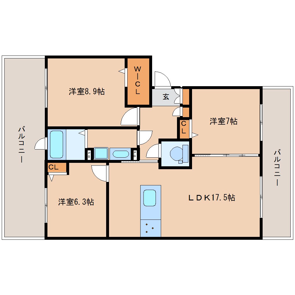 奈良県奈良市鶴舞西町ハイツ 1階の物件間取画像