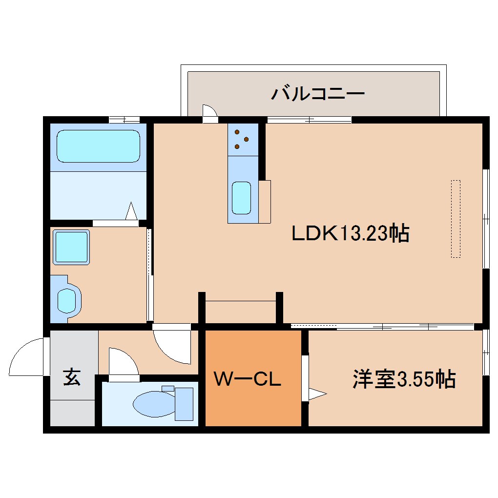 奈良県奈良市藤ノ木台1丁目ハイツ 3階の物件間取画像