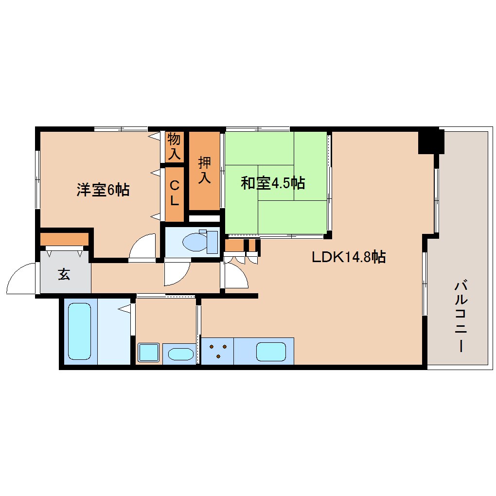 奈良県奈良市三碓1丁目マンション 5階の物件間取画像